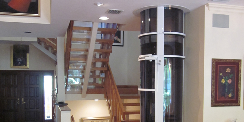 small glass elevator